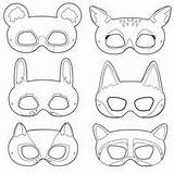 Masque Renard Raccoon Antifaz Moldes Mascaras Chipmunk Glamulet Charms Molde Printablee sketch template
