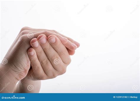 closed hands holding stock photo image  space showing