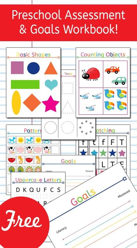 printable preschool assessment goals workbook