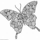 Butterfly Coloring Pages Mandala Zentangle Adult Printable Butterflies Kids Book Choose Board Getcoloringpages Drawing sketch template