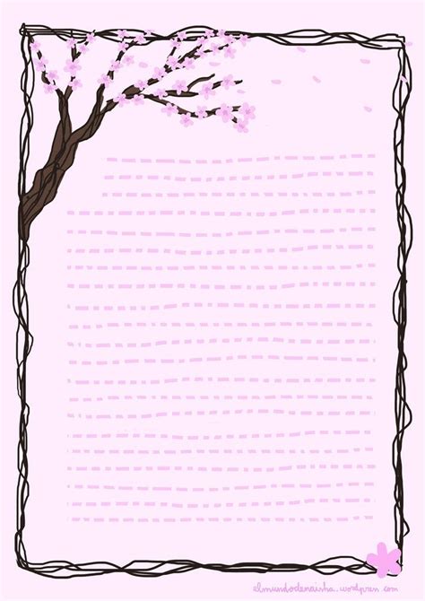 cherry blossoms writing paper printable writing paper cute writing