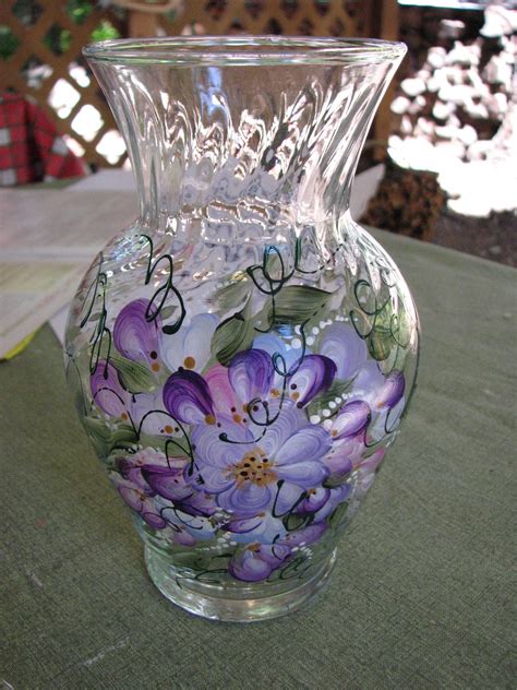 Pin By Kathy Inglis On Painted Vases Painted Glass Vases Painting