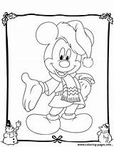 Coloring Disney Christmas Mickey Pages Printable sketch template