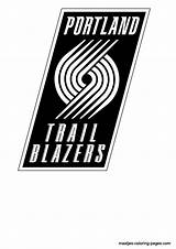 Blazers Portland Trail Coloring Pages Nba Logo Book Print Browser Window sketch template