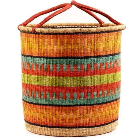 large woven laundry basket african woven basket storage etsy