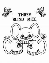 Mice Blind Three Coloring Color Pages sketch template