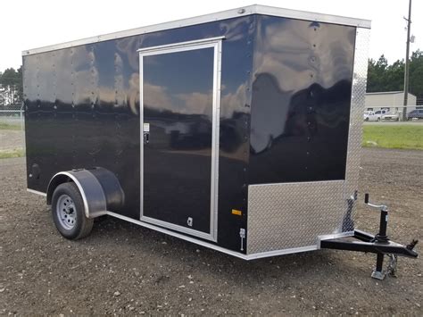 enclosed trailer  black single axle ad  usa cargo trailer