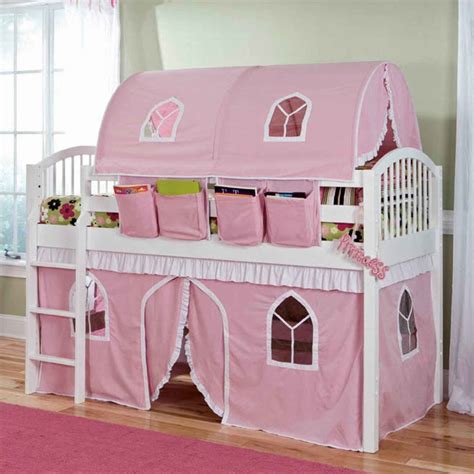 kids bedroom ideas mesmerizing design ideas  ikea  white wooden bunk bed  pink color