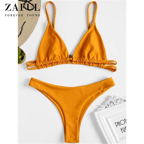 Aliexpress Buy Zaful Bralette High Leg Thong Bikini 5457 Hot Sex Picture