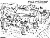 Teraflex Wrangler Jeeps Colouring 4x4 Chief sketch template