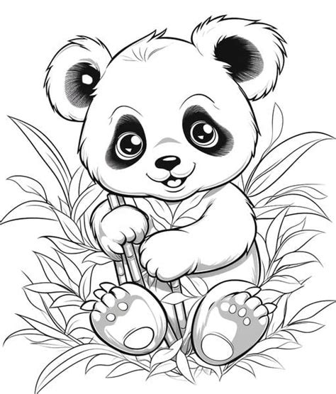 cute baby panda coloring pages  kids