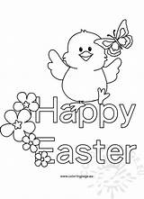 Easter Happy Chick Coloring sketch template