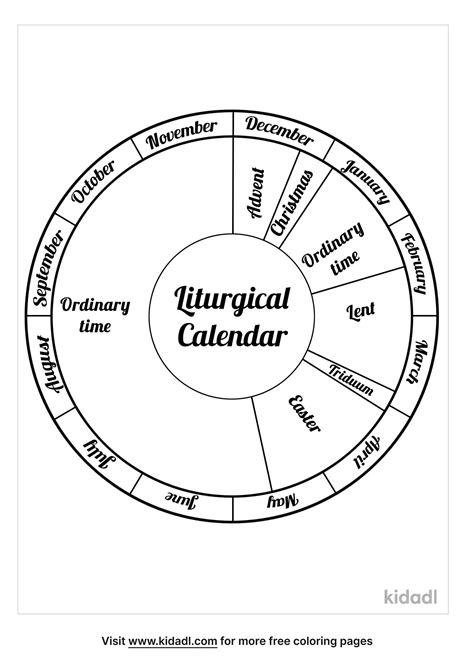 catholic church calendar coloring page coloring page printables