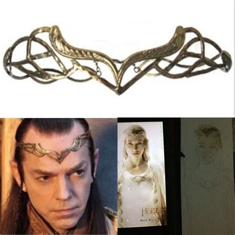 tiara elrond gold crown head chain lord of the rings vintage unexpected trip ebay