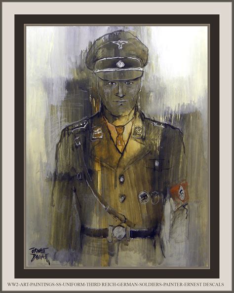Ww2 Art Paintings Ss Third Reich German Soldiers Painter E