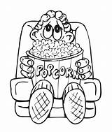 Coloring Popcorn Pages Comments Kids sketch template