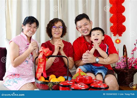 happy family celebrate chinese  year stock photo image  happy oriental
