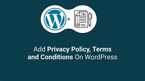 add privacy policy terms  condition page  wordpress