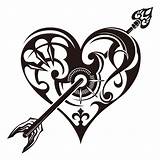 Heart Tribal Tattoo Tattoos Designs Clipart Cliparts Gothic Hearts Arrow Star Drawings Great Deviantart Pages Library Banner Clip Crow Swirly sketch template