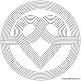 Coloring Pages Heart Rainbow Kids Mandala Designs Cool Infinity Simple Patterns Printable Pattern Color Knot Adults Geometric Sign Colouring Print sketch template