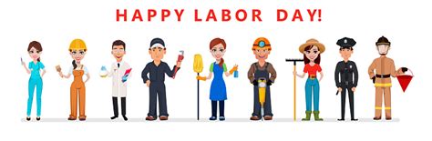 labor day poster people of different occupations stock