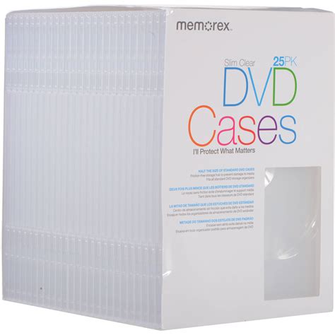 memorex dvd slim cases clear  pack  bh photo video