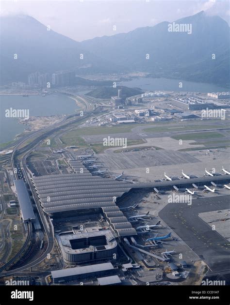 chek lap kok hong kong international airport aerial view stock photo alamy