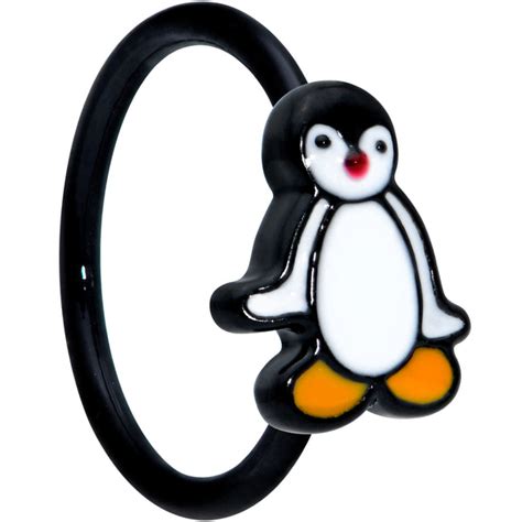 gauge  black baby penguin nose hoop bodycandy