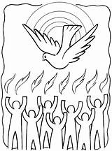 Pentecost Coloring Pages Color Print Colouring Kids Catholic Clip Clipart Site Dove sketch template