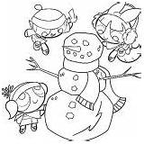Powerpuff Coloring Girls Lovely Snowman Making sketch template