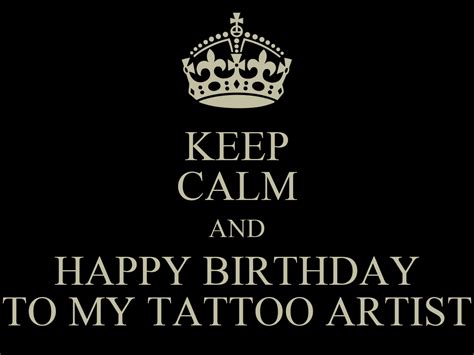 calm  happy birthday   tattoo artist poster fer