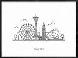 Skyline Seattle Drawing Line Paintingvalley sketch template