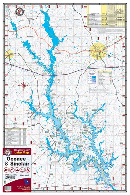 lake oconee lake sinclair  kingfisher maps