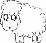Sheep Coloring Pages Animals Animal Drawing Drawings Cartoon Draw Easy Kids Lamb Cute Color Printable Simple Sitting Farm Clipart Cut sketch template