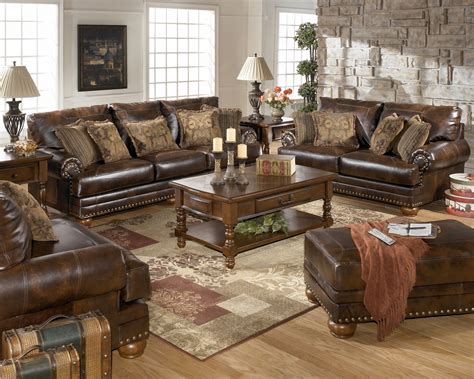 antique leather sofa traditional living room furniture set