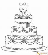 Cake Birthday Coloring Kids sketch template