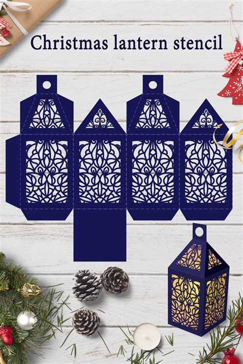 stencil christmas lantern svg