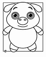 Pig Coloring Cute Pages Print Animal Template Pigs Color Kids Sheet Colouring Templates Drawing Printable Animals Bellied Pot Funny Getdrawings sketch template