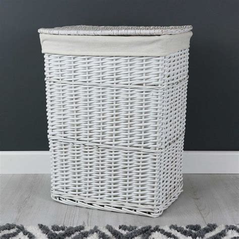 white wicker lightweight laundry basket  basket company