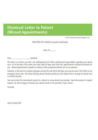 sample dismissal letters   ms word