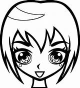 Coloring Hair Girl Pages Short Face Colouring Printable Kids Girls Getcolorings Color Manga Coloringbay sketch template