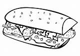 Sandwich Broodje Bocadillo Coloring Panino Colorare Kleurplaat Belegtes Malvorlage Immagine Broodjes Brötchen Alimenti Disegni Kleurplaten Broetchen sketch template