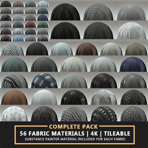 artstation  fabric materials complete pack  tileable resources