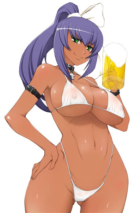 rule 34 1girls alcohol armlet beer bikini biruyuina breasts busty