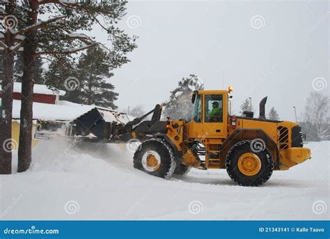 wheel loader snow removal stock image image  blower removal