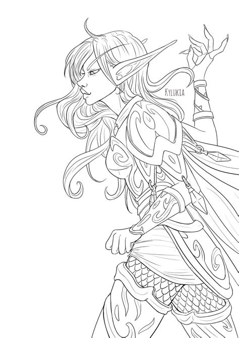 anime elf coloring pages printable   anime coloring pages