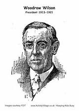 Woodrow Wilson Colouring sketch template