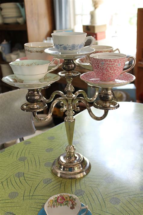Tea Party Decor Teacups On Candelabra Southern Vintage Wedding