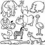 Animals Coloring Wild Printable Pages Colouring Animales Salvajes Animal Para Colorear Print Kids Color Sheets Dibujos Children Animados Zoo Book sketch template