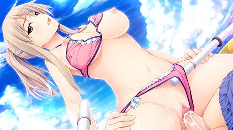 akatsuki works bikini blush breasts censored clouds cum game cg iizuki tasuku naruse nono navel